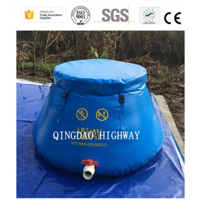 Collapsible and movable top open water bladder tank 1000l, 3000l, 5000l